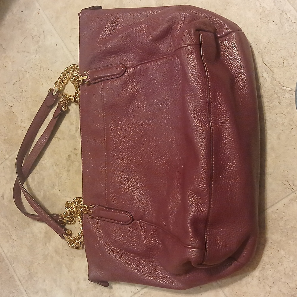 Coach Purple Pebble Leather Ava Chain Tote - Picture 5 of 16
